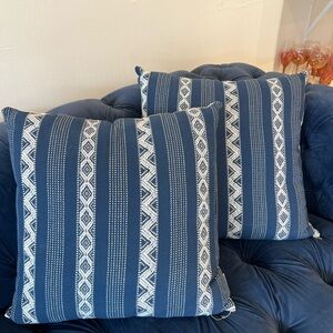 Good Company Wares Navy + Ivory striped decorative accent pillows made in USA